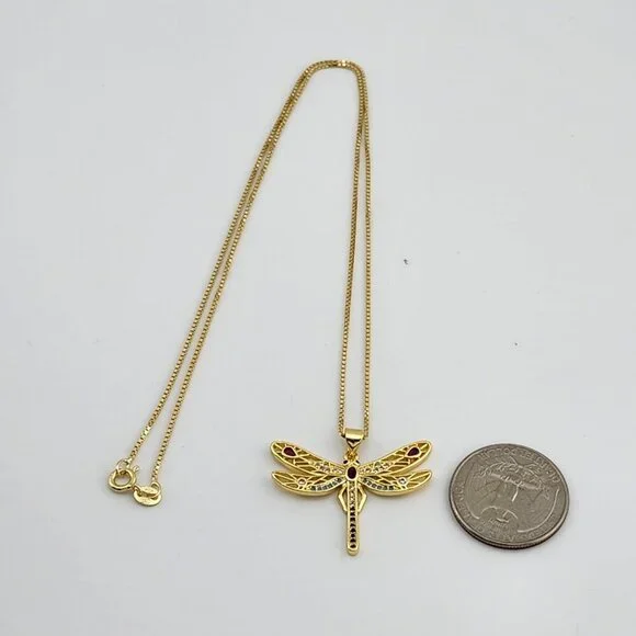 Last One Brand New Multi Colored DragonFly Necklace - Picture 12 of 12